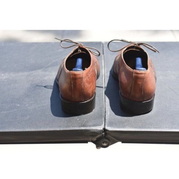 Men\'s Just a Men Shoe Brown Soft Leather Lace up Oxford Italian Dress Shoe 9.5